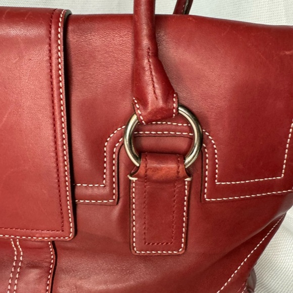 SOLD Coach Red Leather Shoulder Bag w/Large Silver Buckle GUC #10913 - Picture 13 of 13